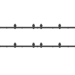 vidaXL Doos met onderdelen voor schuifdeur 366 cm staal zwart