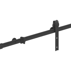 vidaXL Doos met onderdelen voor schuifdeur 183 cm staal zwart