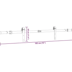 vidaXL Doos met onderdelen voor schuifdeur 183 cm staal zwart