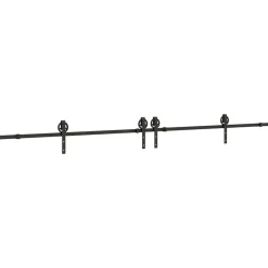 vidaXL Doos met onderdelen voor schuifdeur 366 cm staal zwart