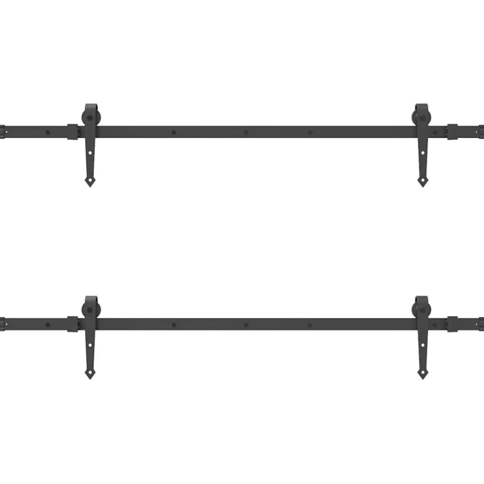 vidaXL Doos met onderdelen voor schuifdeur 152,5 cm staal zwart