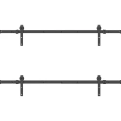 vidaXL Doos met onderdelen voor schuifdeur 152,5 cm staal zwart