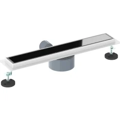 vidaXL Doucheafvoer Glasdeksel met 360° Sifon Zwart 50 cm