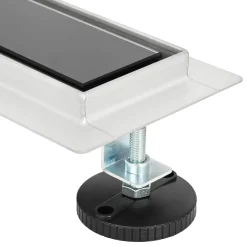 vidaXL Doucheafvoer Glasdeksel met 360° Sifon Zwart 50 cm