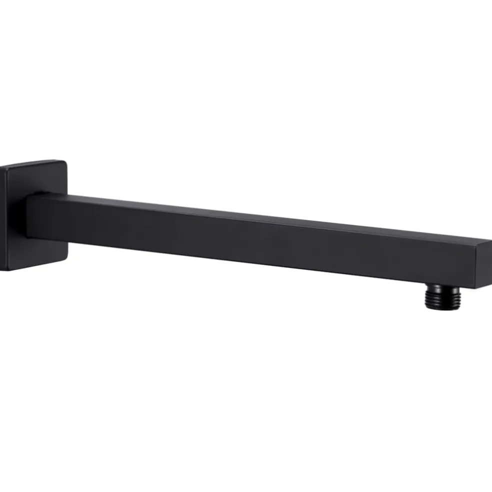 vidaXL Douchearm vierkant 30 cm roestvrij staal 201 zwart