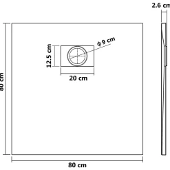 vidaXL Douchebak 80x80 cm SMC wit
