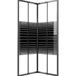 vidaXL Douchecabine strepen 80x80x180 cm ESG zwart