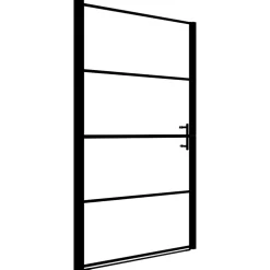vidaXL Douchedeur mat 81x195 cm gehard glas zwart