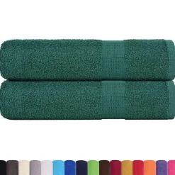 vidaXL Douchehanddoeken FROGN 2 st 70x140 cm 360 g/m² groen