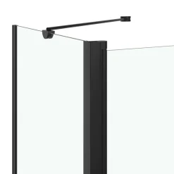 vidaXL Douche klapwand 120x68x130 cm ESG zwart