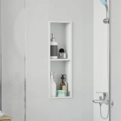 vidaXL Douche Niche Wit 60 x 20 x 9,5 cm Roestvrij staal