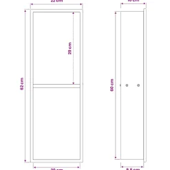 vidaXL Douche Niche zilver 60 x 20 x 9,5 cm Roestvrij staal