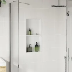 vidaXL Douchenis 32x62x9 cm roestvrijstaal matwit