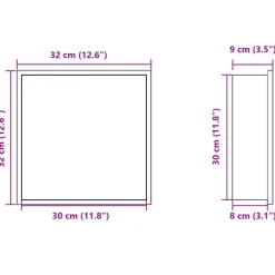 vidaXL Douchenis 32x32x9 cm roestvrijstaal geborsteld zilverkleurig