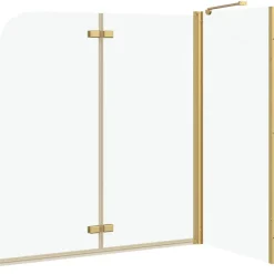 vidaXL Douche Omhulsel Goud 120 x 68 x 130 cm ESG-glas en aluminium