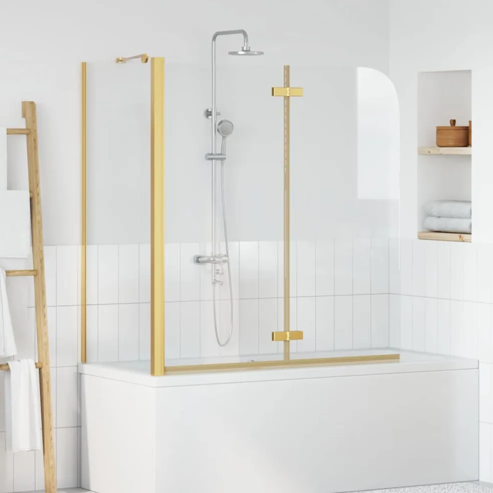 vidaXL Douche Omhulsel Goud 120 x 68 x 130 cm ESG-glas en aluminium