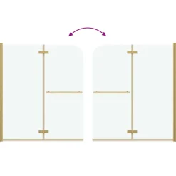 vidaXL Douche Omhulsel Transparant en Goud 120 x 140 cm