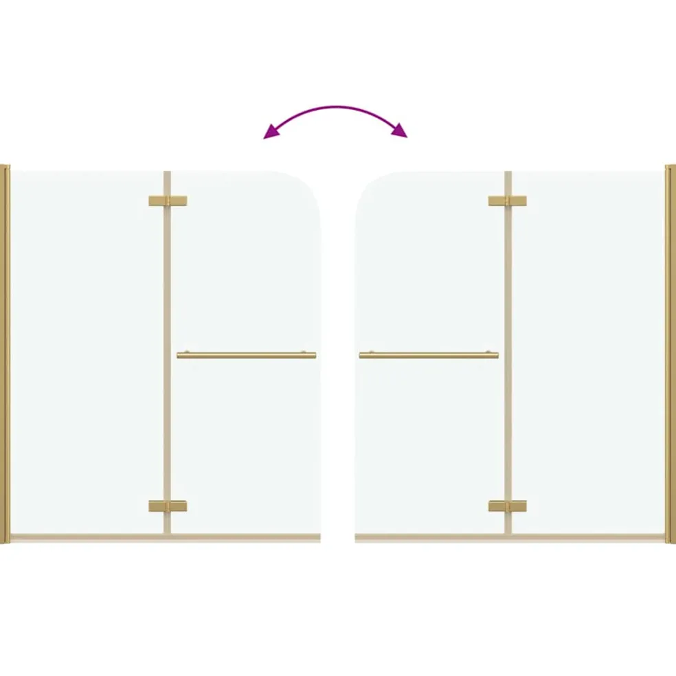 vidaXL Douche Omhulsel Transparant en Goud 120 x 140 cm
