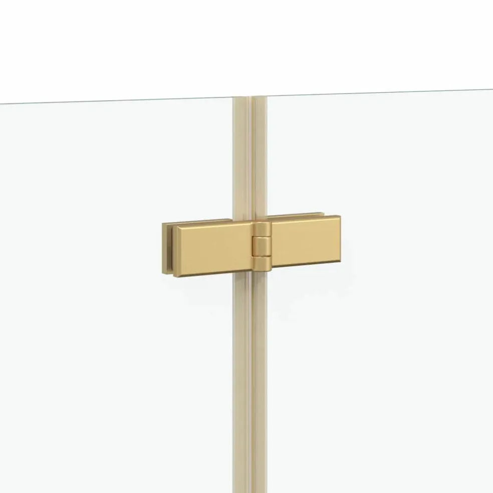vidaXL Douche Omhulsel Transparant en Goud 120 x 140 cm