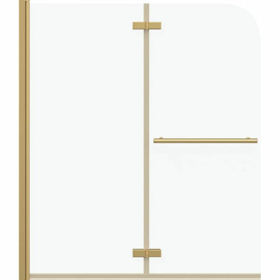 vidaXL Douche Omhulsel Transparant en Goud 120 x 140 cm