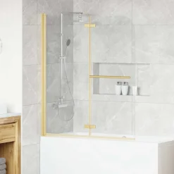 vidaXL Douche Omhulsel Transparant en Goud 120 x 140 cm