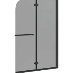 vidaXL Douche Omhulsel Zwart 95 x 140 cm ESG-glas en aluminium