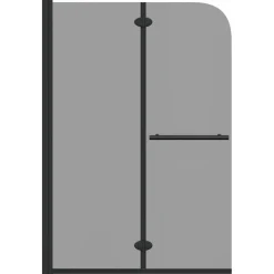 vidaXL Douche Omhulsel Zwart 95 x 140 cm ESG-glas en aluminium