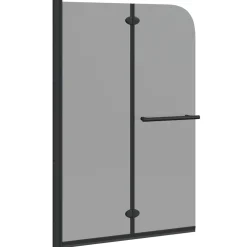 vidaXL Douche Omhulsel Zwart 95 x 140 cm ESG-glas en aluminium