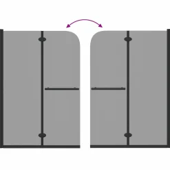 vidaXL Douche Omhulsel Zwart 95 x 140 cm ESG-glas en aluminium