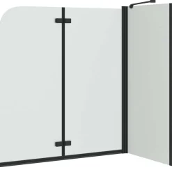 vidaXL Douche Omhulsel Zwart 120 x 68 x 130 cm ESG-glas en aluminium