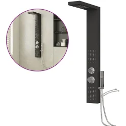 vidaXL Douchepaneelsysteem aluminium zwart