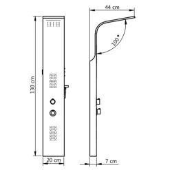 vidaXL Douchepaneel 20x44x130 cm aluminium zwart