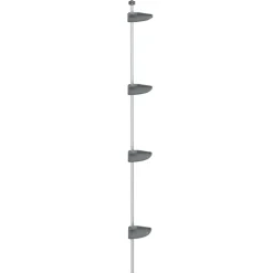 vidaXL Doucherekje 4-laags telescopisch hoekmodel aluminium zilver