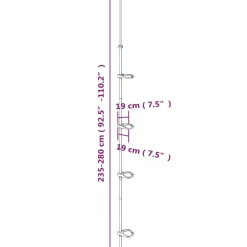 vidaXL Doucherekje 4-laags telescopisch hoekmodel aluminium zilver