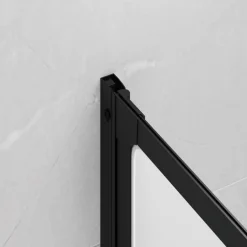 vidaXL Douchescherm Zwart 120 x 2 x 117 cm Aluminium en PP