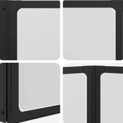 vidaXL Douchescherm Zwart 120 x 2 x 117 cm Aluminium en PP