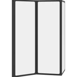 vidaXL Douchescherm Zwart 120 x 2 x 117 cm Aluminium en PP