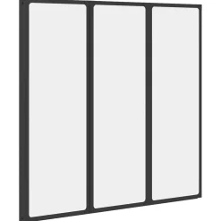 vidaXL Douchescherm Zwart 120 x 2 x 117 cm Aluminium en PP