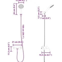 vidaXL Doucheset Chroom G 1 / 2 inch