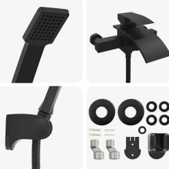 vidaXL Doucheset Zwart G 1/2 inch