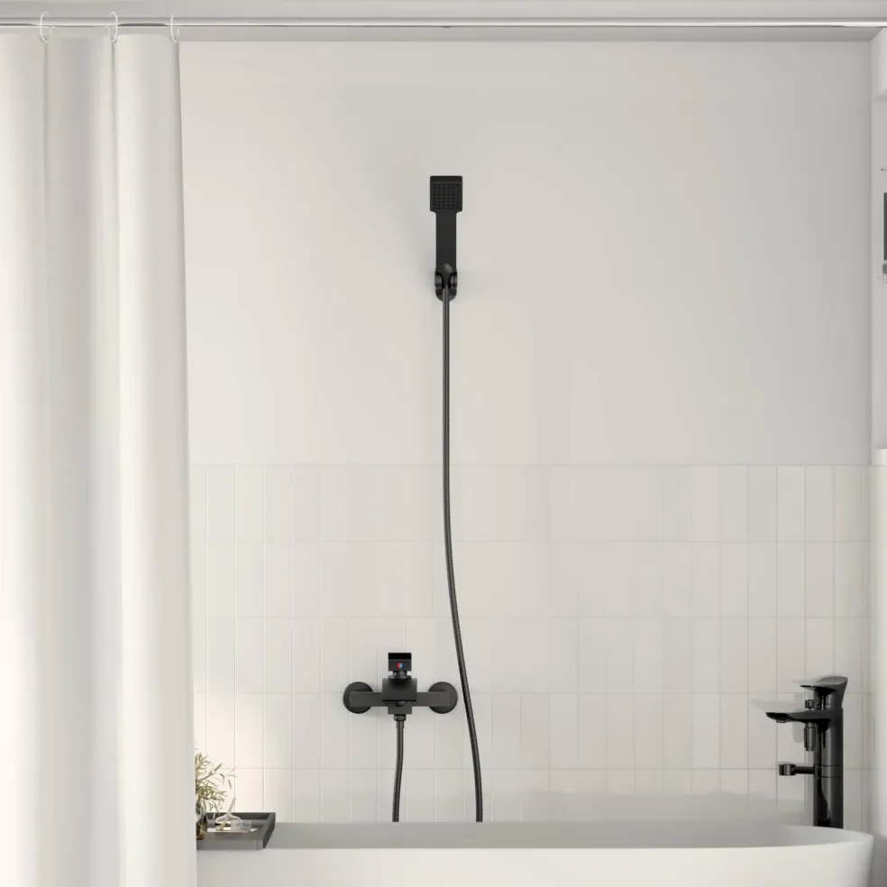 vidaXL Doucheset Zwart G 1/2 inch