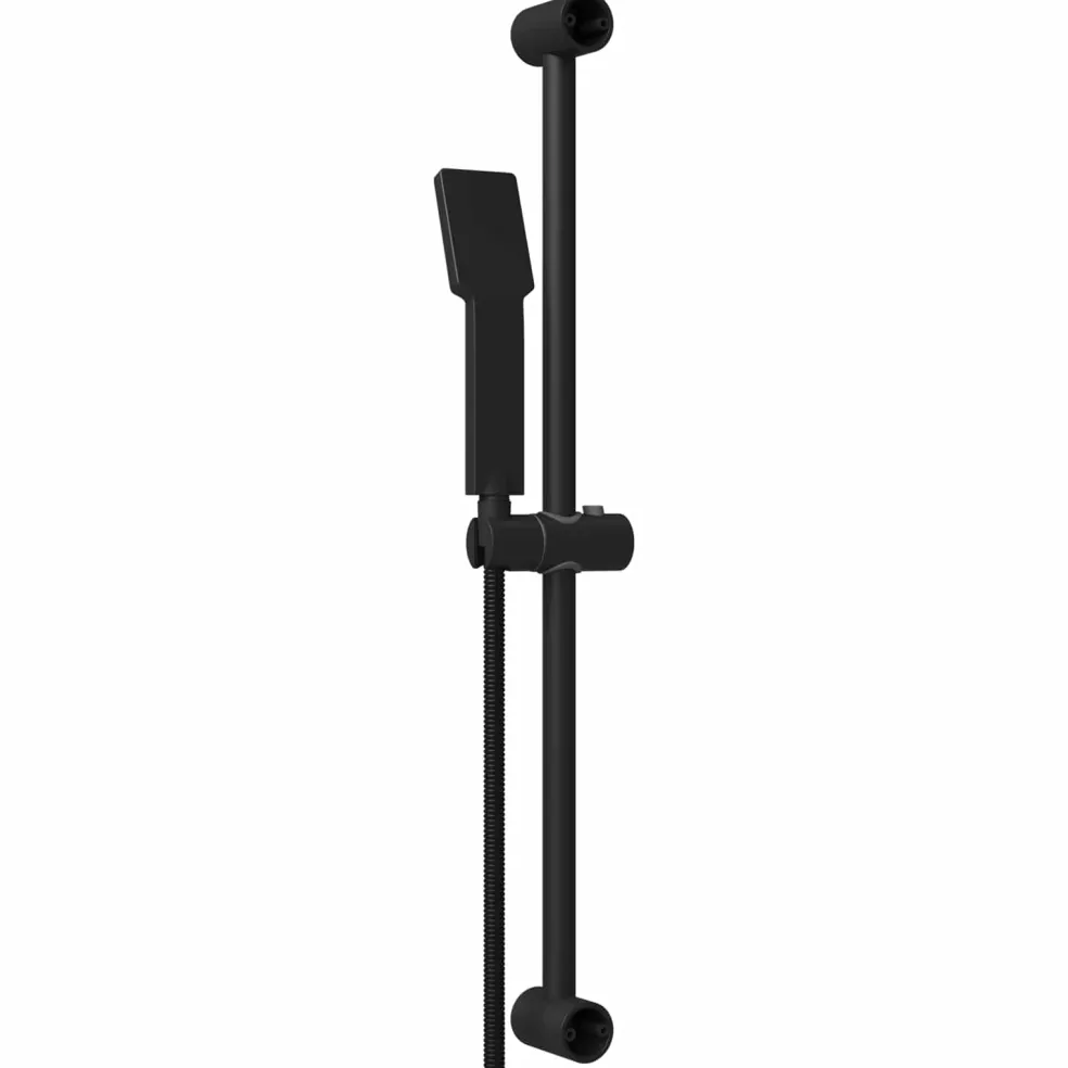 vidaXL Douchesysteem set Zwart 70 cm Roestvrij staal