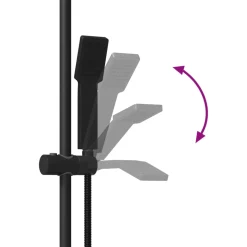 vidaXL Douchesysteem set Zwart 70 cm Roestvrij staal