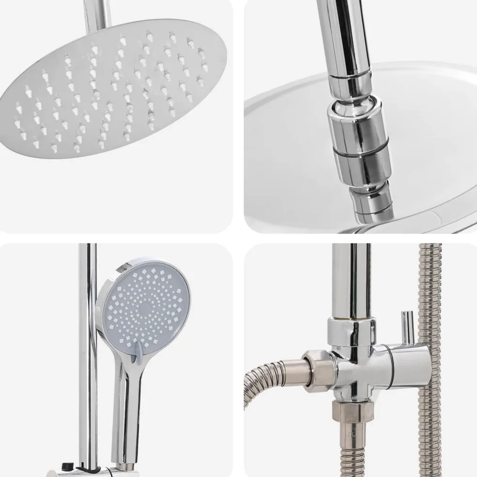 vidaXL Douche systeem zilver 47 x 20 x 95 cm Roestvrij staal