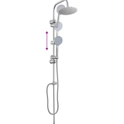 vidaXL Douche systeem zilver 47 x 20 x 95 cm Roestvrij staal