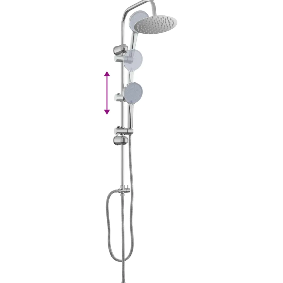 vidaXL Douche systeem zilver 47 x 20 x 95 cm Roestvrij staal