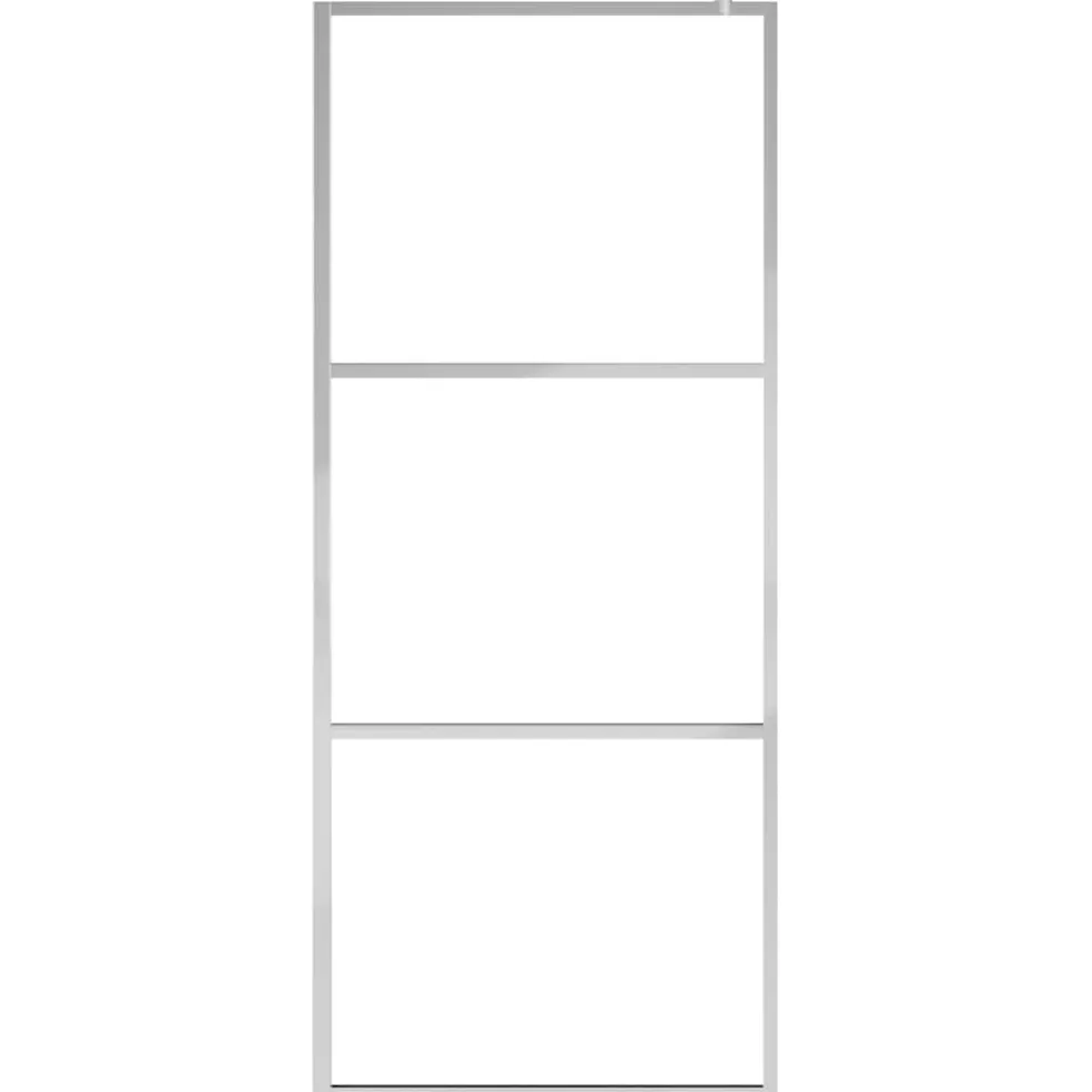 vidaXL Douchewanden zilver 80 x 195 cm Glas en Aluminium