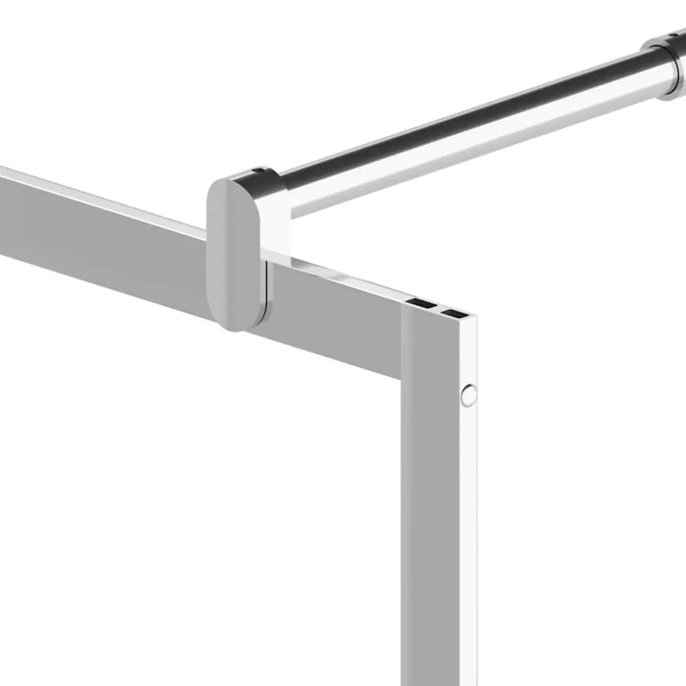 vidaXL Douchewanden zilver 80 x 195 cm Glas en Aluminium