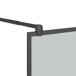 vidaXL Douchewanden Zwart 80 x 195 cm Glas en Aluminium
