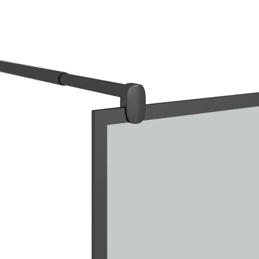 vidaXL Douchewanden Zwart 80 x 195 cm Glas en Aluminium